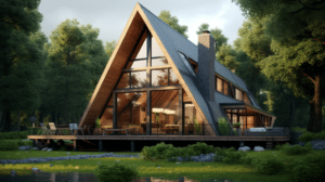 Une conception de maison en bois durable et écologique.