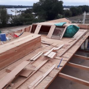 Une maison en construction.