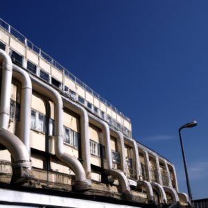 Une grande raffinerie de pétrole.