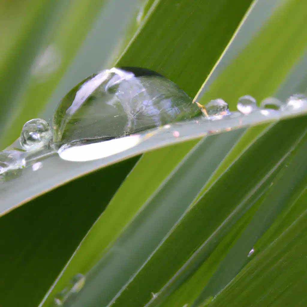 Un tuyau d'arrosage avec une goutte d'eau dessus.