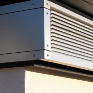 Un tuyau métallique sur le toit.